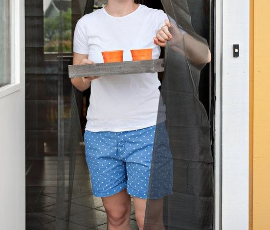 MOSKITIERA SIATKA OWADY DRZWI OBCIĄŻNIKAMI